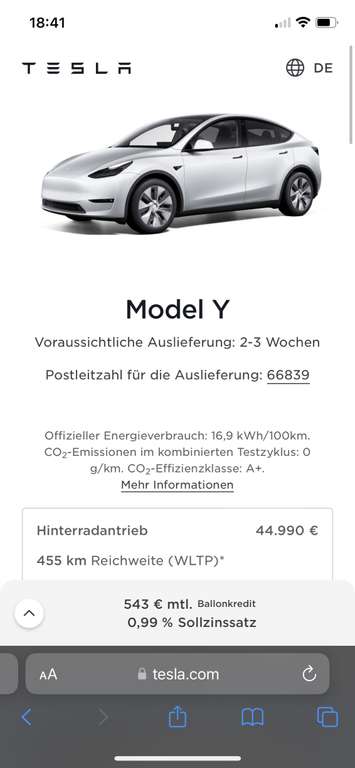 Tesla Model Y - LR - AWD & Performance für 0,00%