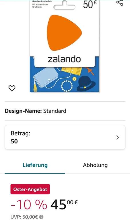 [Amazon] 10 % Rabatt auf Zalando und Conrad Geschenkkarten