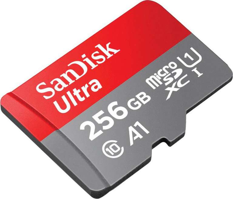 SanDisk Ultra microSDXC UHS-I Speicherkarte 256 GB (A1, Class 10, U1, 150 MB/s)17,99€ (Otto flat) Ultra PLUS 256 GB 18€ (160 MB/s)[SaturnMM]