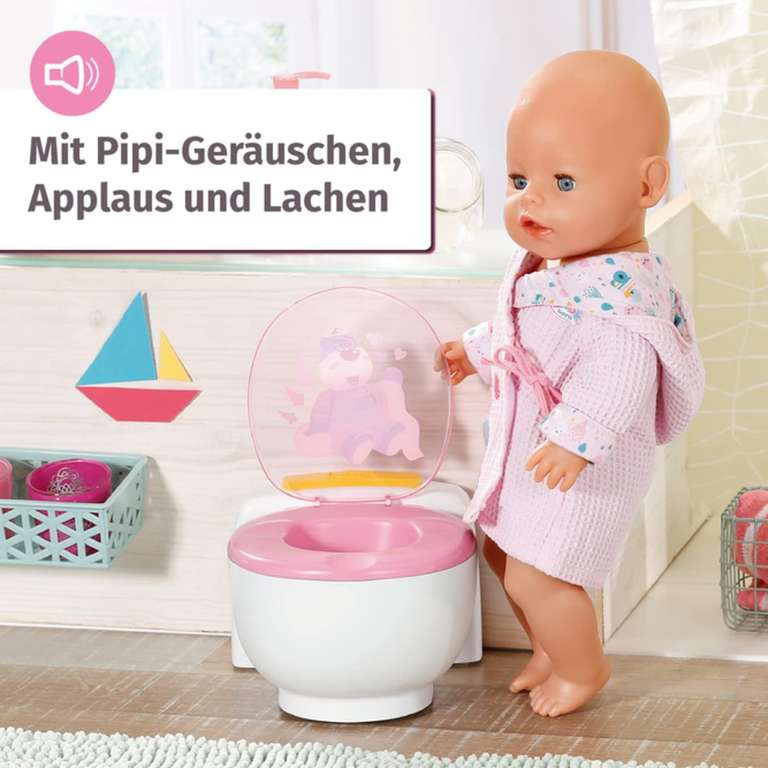 Zapf Creation - Baby Born Puppen Toilette mit Sound (Spülgeräusche, Häufchen verschwindet per Knopfdruck, ab 3 Jahren) | OttoUP Lieferflat