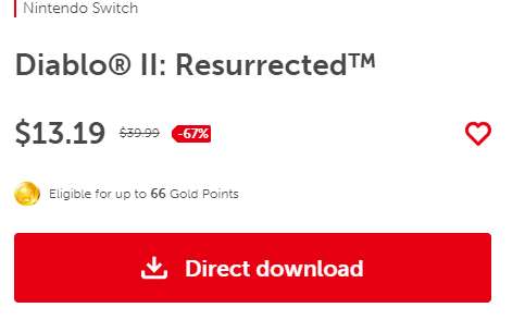 [Nintendo.com] Diablo II: Resurrected - Nintendo Switch - Digitaler Kauf - deutsche Texte - US eShop
