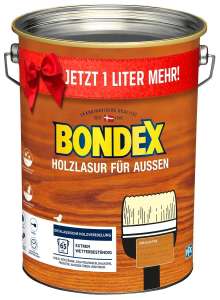 Bondex Holzlasur für Aussen Aktionsgebinde bei Markenbaumarkt24 für 34,89€ inkl. Versand | 5l | Witterungsbeständig | Blockfest | 8 Farben