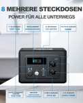 Powdeom EV700 Powerstation (614Wh, LiFePo4, 2x AC 700W, USB-C PD 100W, 2x USB-A 12W, 3x 12V/10A, LED-Licht, Display)