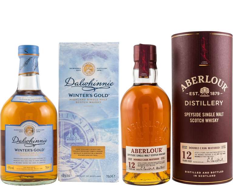 Whisky-Übersicht 200: z.B. Dalwhinnie Winter's Gold Highland Single Malt für 23,79€, Aberlour 12 Jahre Double Cask für 29,74€ inkl. Versand
