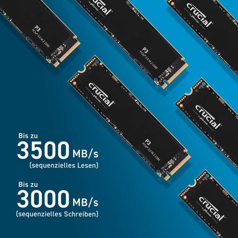 Crucial P3 4TB M.2 PCIe Gen3 NVMe Interne SSD, Bis zu 3500MB/s - CT4000P3SSD801 (Acronis Edition)