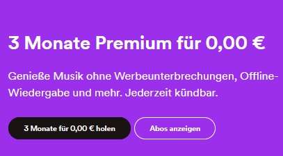 [spotify] Kostenlos für Neukunden : 3 Monate Spotify Premium Individual, Ex-Kunden 3 Monate für 10,99€ möglich. Kündigung notwendig