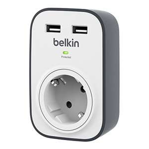 BELKIN Surge Plus Überspannungsschutz 1-Fach mit 2 x universal USB Ladeports 2,4 A (BSV103VF) für 13,99€ (Prime)
