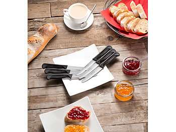 Frühstücksmesser mit Wellenschliff aus rostfreiem Chromstahl, 6er-Set