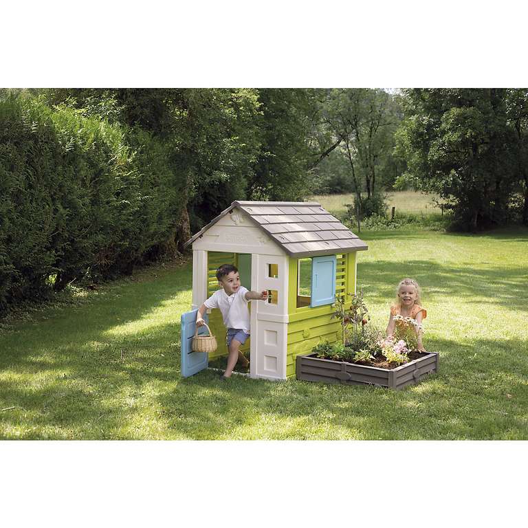 Smoby Outdoor | Garten-Spielhaus Square Haus mit Sandkasten und Pflanzenbeet (2-5 Jahre)
