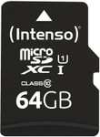 Intenso Micro SDXC Karte 64GB Speicherkarte UHS-I Performance 90MB/s Class 10