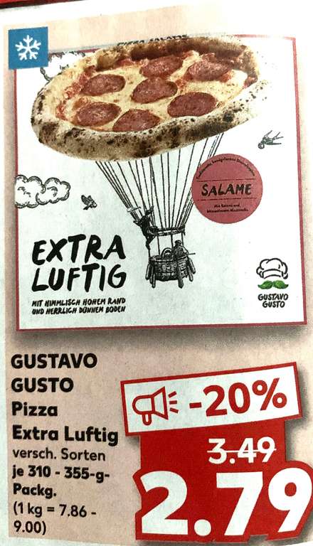 Gustavo Gusto Pizza vers. Sorten Kaufland
