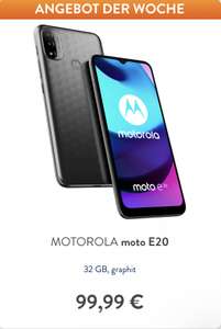 Aldi Talk MOTOROLA Moto E20 32 GB, graphit plus Starterset mit 10 Euro Gurhaben