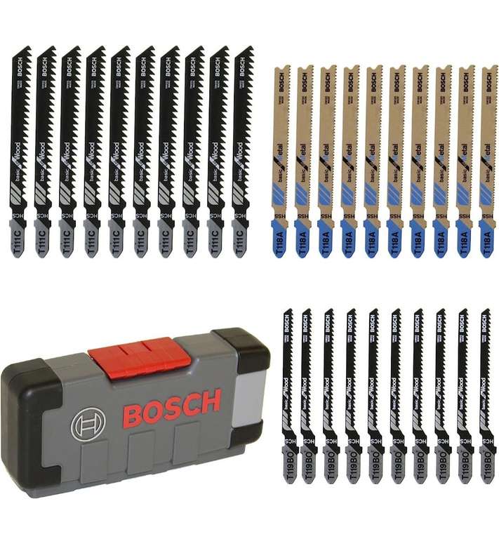 Bosch Professional 30tlg. Stichsägeblatt Set Basic for Wood and Metal (für Holz und Metall, Zubehör Stichsäge) PRIME