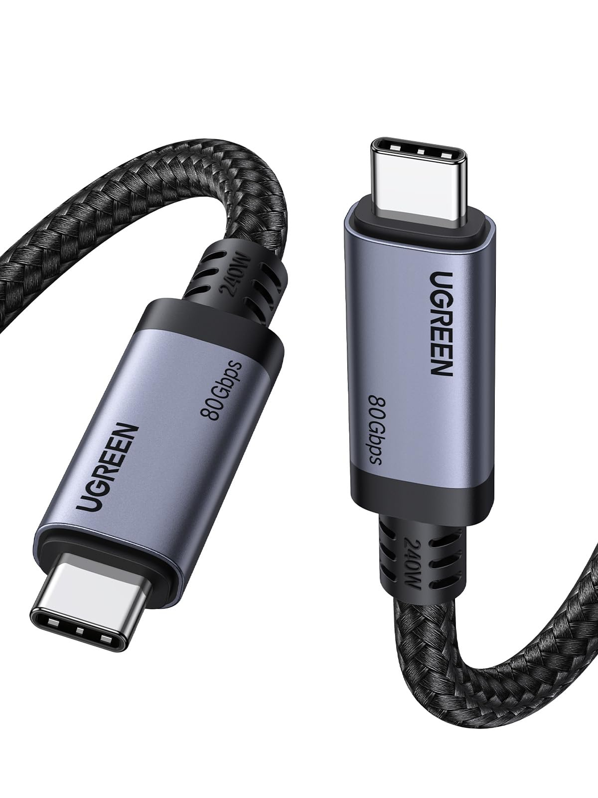 UGREEN USB4 Kabel 1 m (65383) – 80 Gbps, 240W Laden, 16K@60Hz / Dual-8K Video, E-Marker, geflochtenes Nylon | Prime