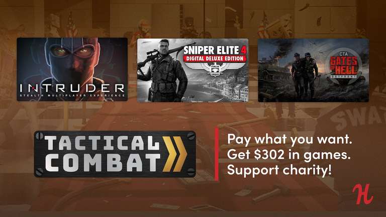 Tactical Combat (Humble Bundle) Steam Call To Arms, Sniper Elite 4, Intruder, Brigador, Verdun, Perfect Heist, ab 1 Euro