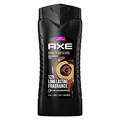 [PRIME/Sparabo] 400ml Axe 3-in-1 Duschgel & Shampoo Dark Temptation XL für langanhaltende Frische und Duft dermatologisch getestet