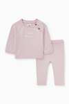 [C&A] 2-teiliges Baby-Outfit in rosa | Oberteil & Hose, 100 % Baumwolle, Größe 50-80