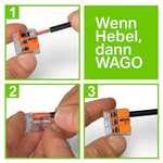 [Hornbach TPG] WAGO Verbindungs-Klemmen 221-412 | 2-polig 0,20€/Stück; bis 4 mm², 100 Stück, COMPACT Kabelverbinder mit Hebel