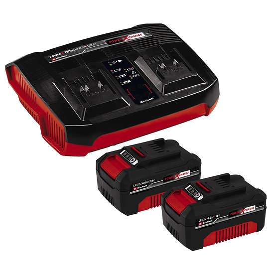 EINHELL Starter Kit Power 18V Power X Change - 2 Batterien/Akkus 4.0Ah - Twincharger