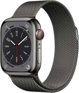 Apple Watch Series 8 GPS + Cellular 41mm Edelstahlgehäuse Graphit Milanaisearmband Graphit