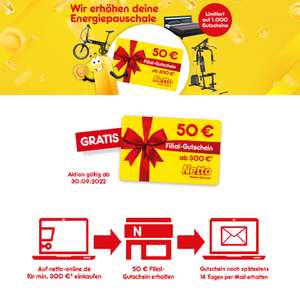 [Netto Onlineshop] Energiepauschale Aktion: Gratis 50€ Filiale-Gutschein ab 300€ Online-Einkauf