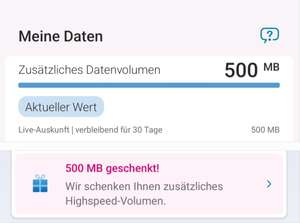 Telekom Prepaid 500 MB geschenkt in der MeinMagenta App aktivieren für 30 Tage