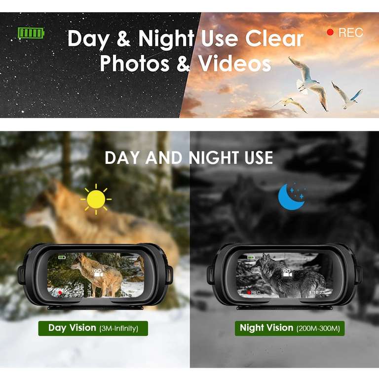 [Amazon.de Marketplace] Dsoon Nachtsicht- und Tag-Fernglas für die Jagd in 100 % Dunkelheit inkl. 32GB TF-Karte 84,06€