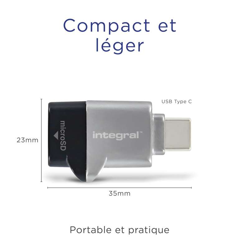 Prime: Integral MicroSD Kartenleser USB3.0/USB-C Typ-C OTG Speicherkartenlesegerät Adapter microSDXC /SDHC, UHS-I U1 & U3