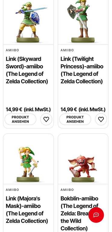 [MyNintendo Store] The Legend of Zelda amiibo Figuren ab 14,99€ (Verfügbarkeitsinfo)