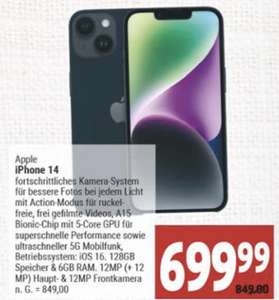 Apple iPhone 14 128 GB (Marktkauf Region Minden Hannover)