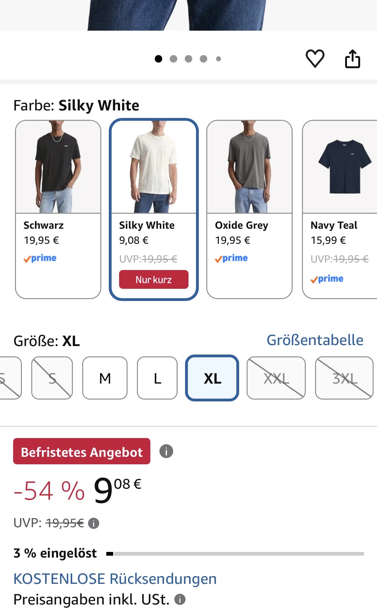 Marc O’Polo T-Shirt Regular weiß XL für 9,08 €