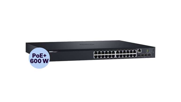 Dell 24-Port Gigabit Networking Switch N1524P (Managed, 24x RJ-45, 4x SFP+, PoE+)