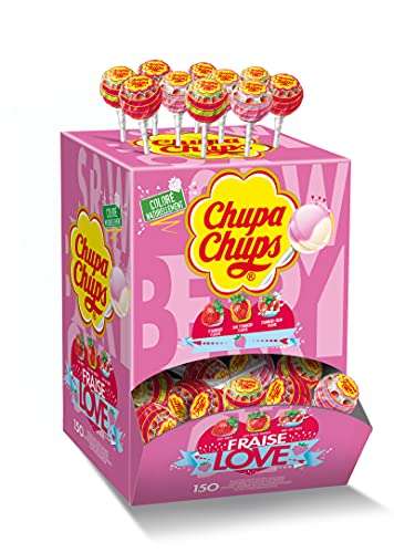 (Prime Sparabo)Chupa Chups Lollis Strawberry Lover, VerschiedeneErdbeer- Geschmacksrichtungen, Erdbeer-Lollis für den puren Genuß, 150er Box