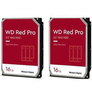 2 x Western Digital WD Red Pro 16TB 3.5" NAS HDD | ca. 17,54€ / TB | SATA | 7200rpm | 512MB Cache | CMR | 5 Jahre Garantie