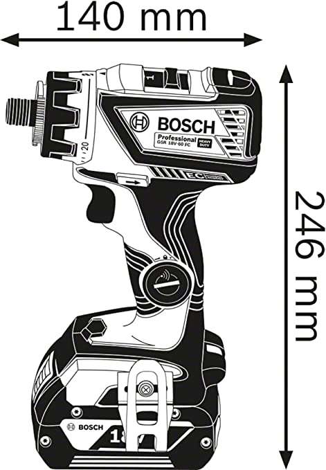 Akkuschrauber Bosch Professional GSR 18V-60 FC (inkl. 4x Aufsätzen, ohne Akkus und Ladegerät, in L-BOXX 136)