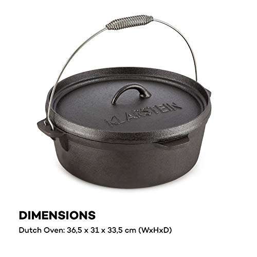Klarstein Hotrod 60 - Dutch Oven, Gusstopf, BBQ-Topf, Volumen: 5,7 L