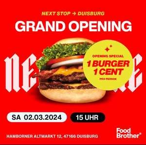 Burger für 0,01€ [FoodBrother] [Duisburg]