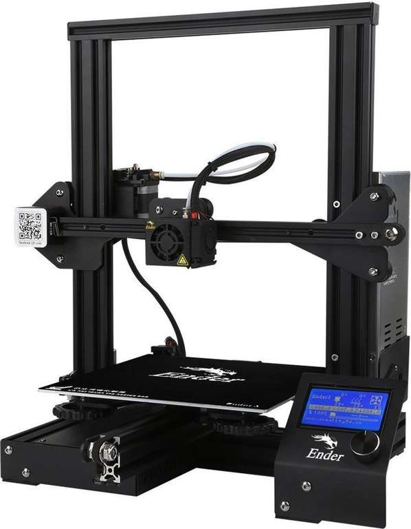 Creality Ender 3 3D-Drucker (FDM, 220x250x220mm Druckgröße, Druckbett bis 110°C beheizbar, USB, SD, Display mit Drehrad)