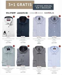 Hemden.de | bis zu 69% Rabatt | 3+1 Gratis | Olymp / Lacoste / Casa Moda / Marvelis