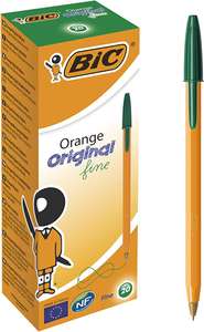 BIC Kugelschreiber Orange Original (0,3 mm), grün, 20er-Pack (Prime Spar-Abo)