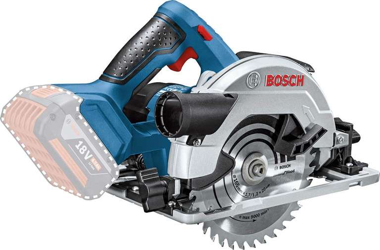 Bosch Professional 06016A2101 Akku Kreissäge GKS 18V-57 G (Sägeblatt-Ø: 165 mm, Schnitttiefe: 57 mm, ohne Akkus und Ladegerät, in L-BOXX)
