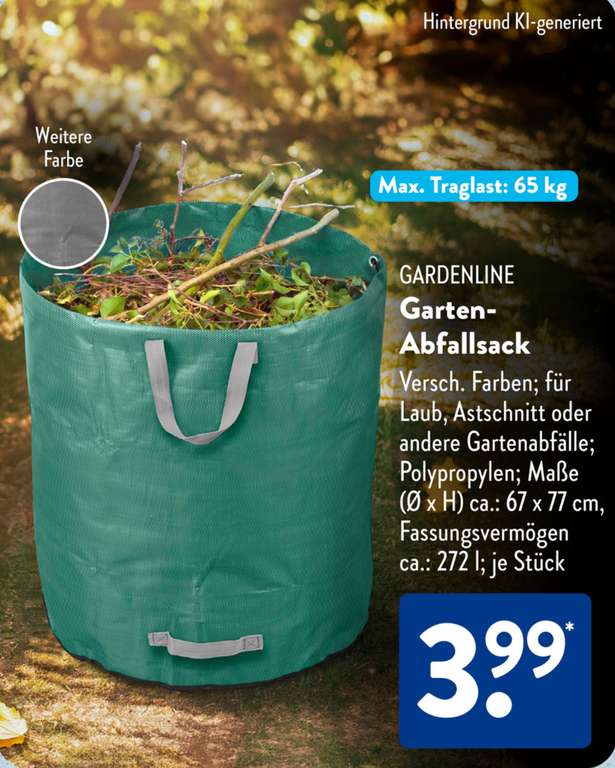 Gardenline Garten-Abfallsack 272L fr 3,99 bei ALDI SD | mydealz