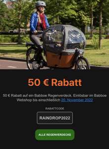 Babboe Herbstrabatt: 50 € Rabatt auf ein Regenverdeck