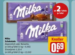 Rewe Milka 2 Stk für jeweils 69 ct