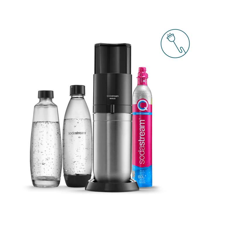 elektrischer Wassersprudler Sodastream E-DUO | 3 Glasflaschen | 1 Plastikflasche