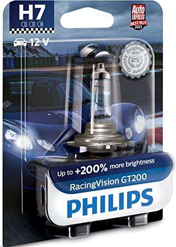 [Amazon Prime, Sammeldeal] Verschiedene Philips KfZ-Lampen im Angebot ab 0,72€ z.B. Philips RacingVision GT200 H7 Scheinwerferlampe +200%