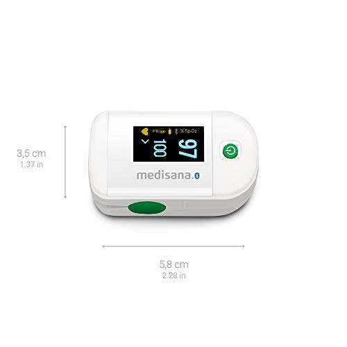 medisana PM 100 connect Pulsoximeter, Messung der Sauerstoffsättigung im Blut, mit VitaDock+ App und Bluetooth [Amazon Prime]