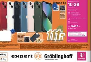 Lokal [Young MagentaEINS] iPhone 13 mit Telekom MagentaMobil S Young mit 20 GB 5G Datenvolumen + Allnetflat 24,95€ mtl. + 111 € ZZ + 39,95€