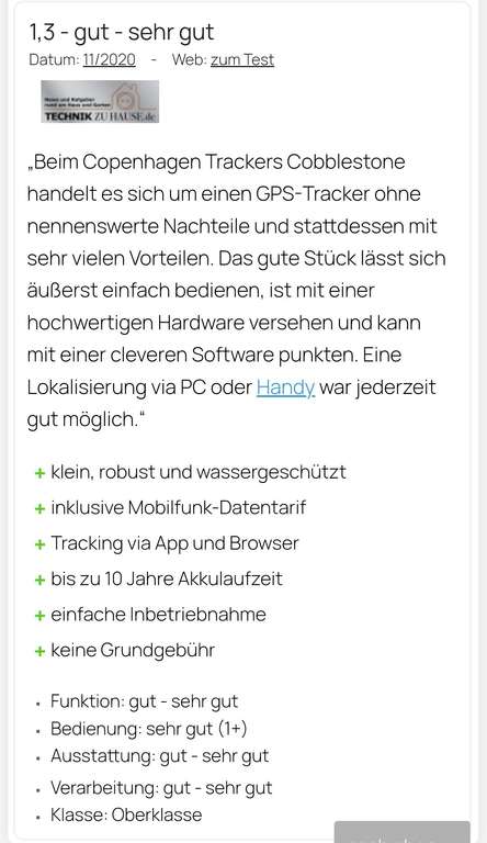 (Aldi Onlineshop) Copenhagen Trackers Cobblestone (GPS-Tracker, schwarz)