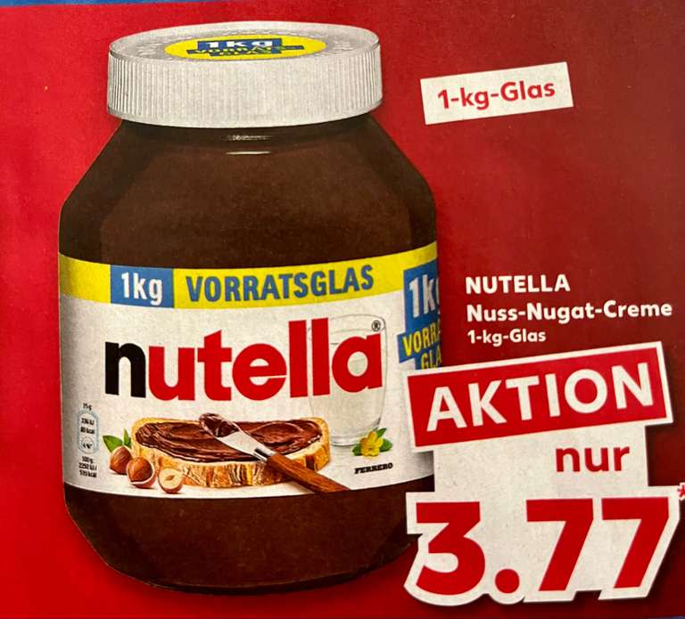 Kaufland: Nutella 1-kg-Glas